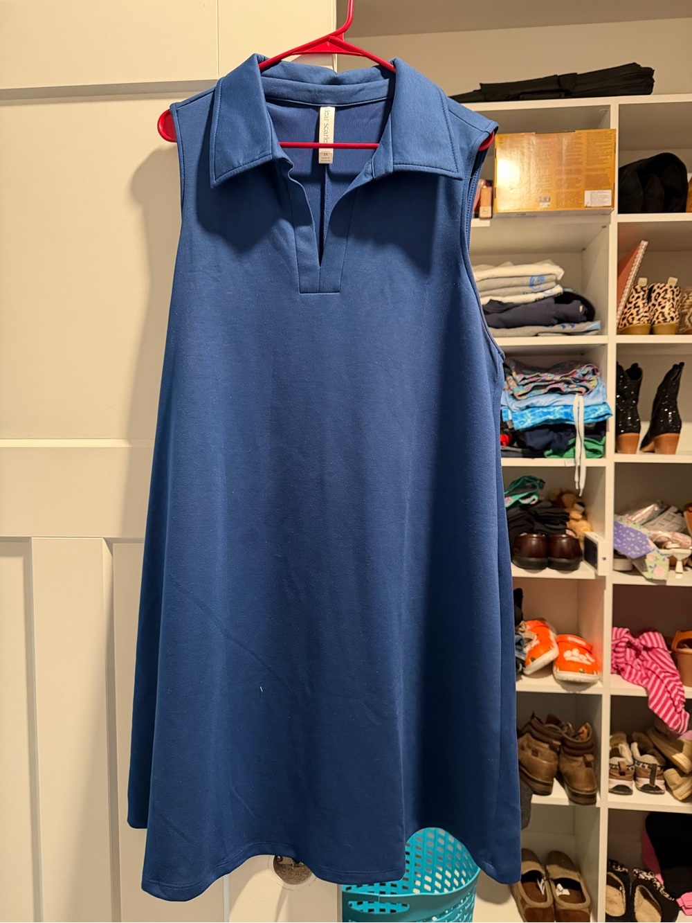 Sleeveless Polo Dress in Deep Blue